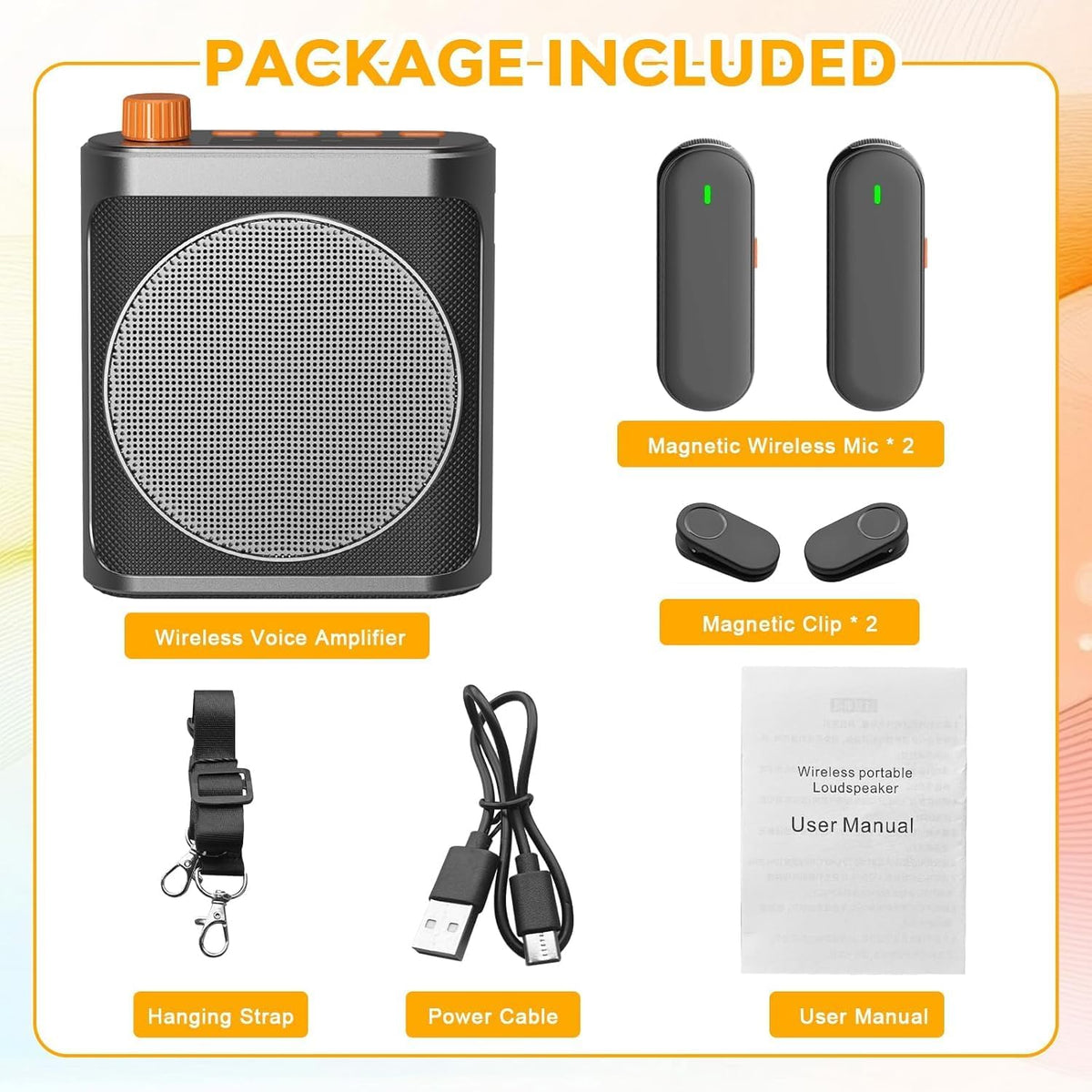 Amplificador de voz Micrófono inalámbrico para profesores/aula/yoga/reunión