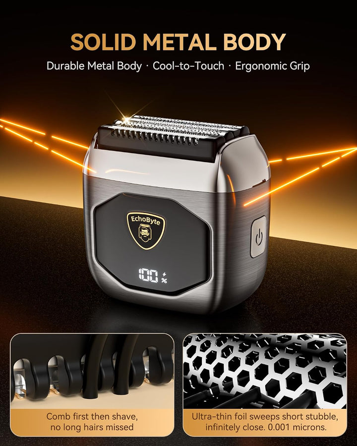 EchoByte Afeitadora eléctrica de metal completo para hombres: 4 cuc...