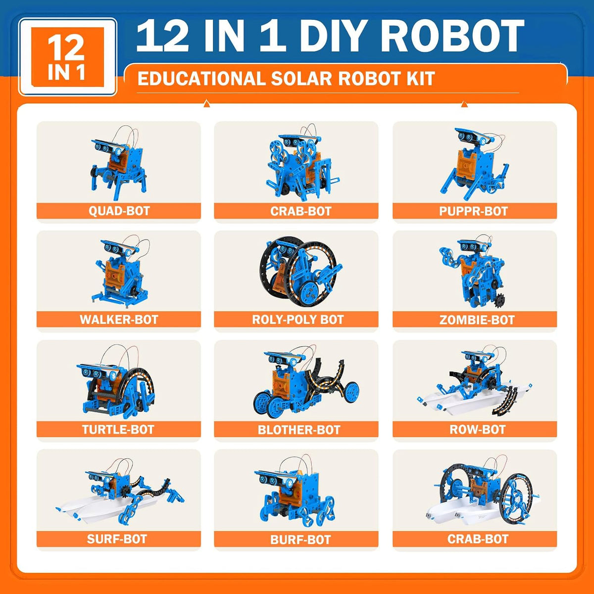 AESGOGO Kits de robot de energía solar STEM 12 en 1, juguetes para niños de 8 a 13 años, kit de construcción de robot educativo científico para niños, juego de experimentos de bricolaje, regalos de cumpleaños para niños de 8, 9, 10, 11, 12 años, niños y