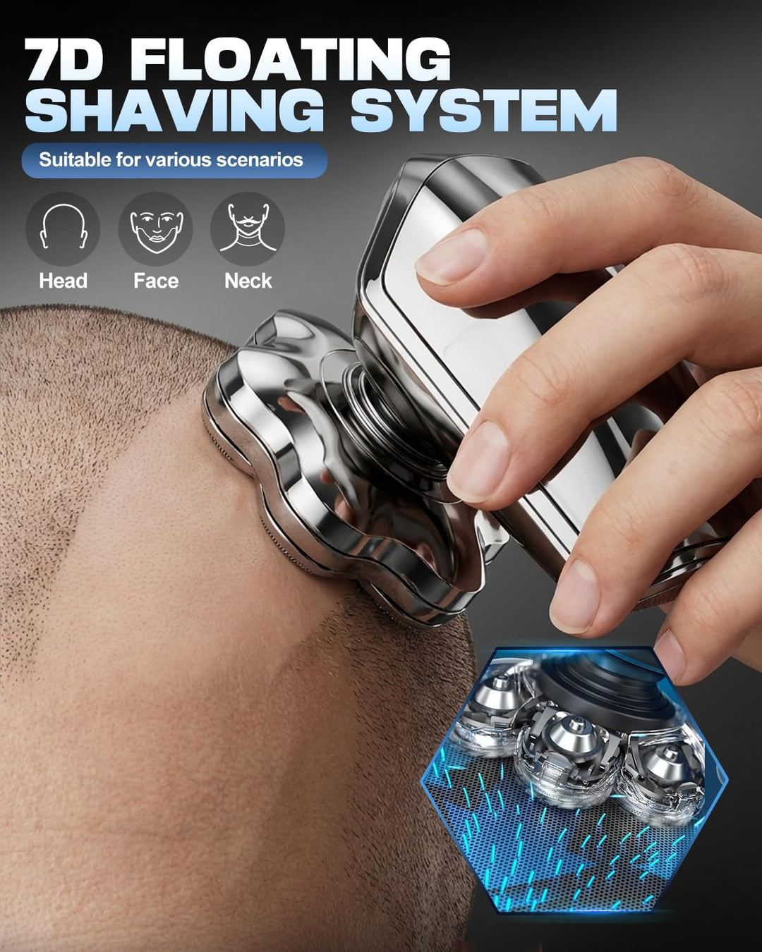 VOPH Afeitadoras de cabeza para hombres calvos, cuchillas flotantes...