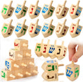 Libima 100 Dreidels de madera natural de Hanukkah Dreidels para decoración de fiestas de Hanukkah, proyectos, manualidades, suministros de fiesta familiar (2.7 pulgadas)
