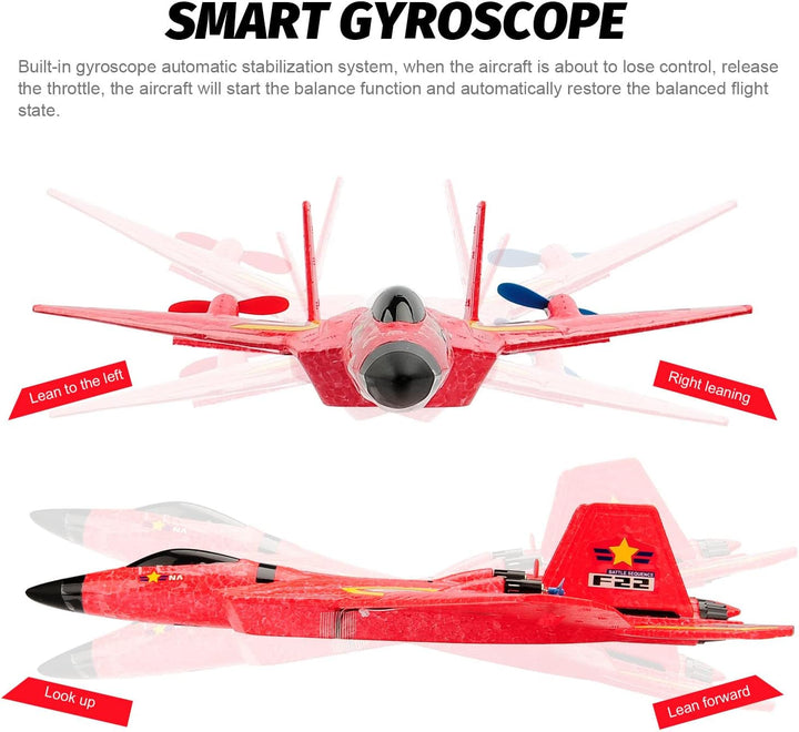 RoofWorld Avión RC, avión RC F22 listo para volar, avión de control...