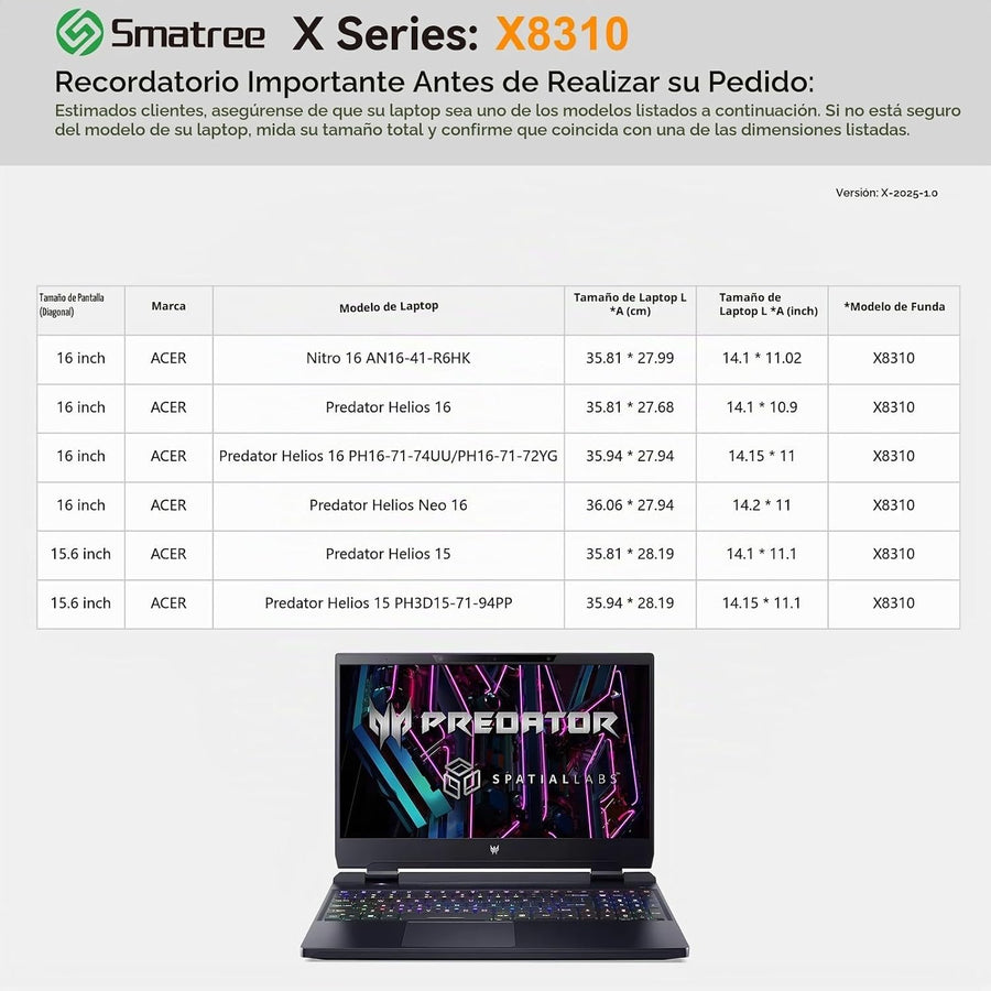 Smatree Funda protectora rígida EVA para Acer Predator Helios 16 de...