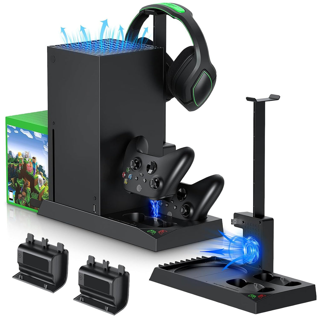 MENEEA Cooling Fan & carga Stand para Xbox Series X Console & Controller