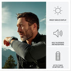 Garmin Fenix 8 Pro 2.008 in, tecnología inReach, pantalla AMOLED, reloj inteligente GPS multideportivo, zafiro, gris carbón DLC titanio con banda de silicona negro/gris guijarro gris rastreador de