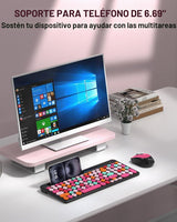 Colorido combo de teclado y mouse inalámbricos, teclas redondas, te...