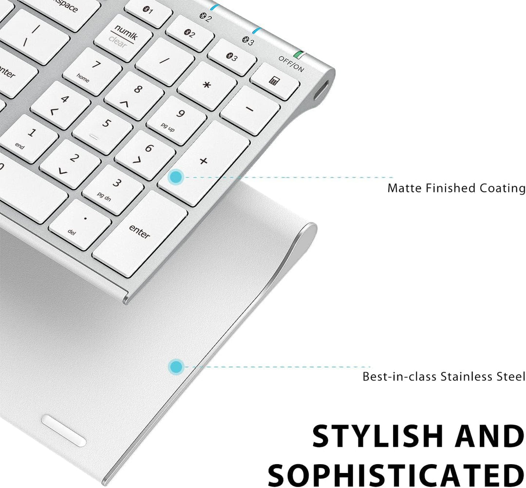 iClever BK10 Teclado Bluetooth, Teclado Inalámbrico Bluetooth 5.1 U...