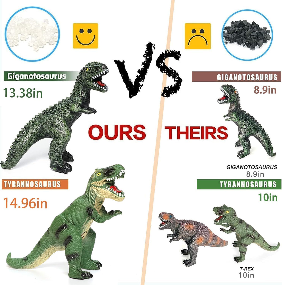 6 juguetes de dinosaurio jumbo para niños de 3 a 5 años y