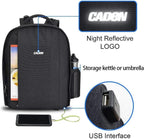 Mochila para cámara CADeN profesional para DSLR con puerto de carga USB y cubierta impermeable, mochila para fotografía y laptop para mujeres y hombres
