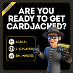 CARDJACKED - Divertido juego de cartas para familias | Juegos de cartas de fiesta para adultos | 8-12 minutos de tiempo de juego | Juego de cartas para niños | 4-10 jugadores | Fácil de aprender | Compacto y portátil