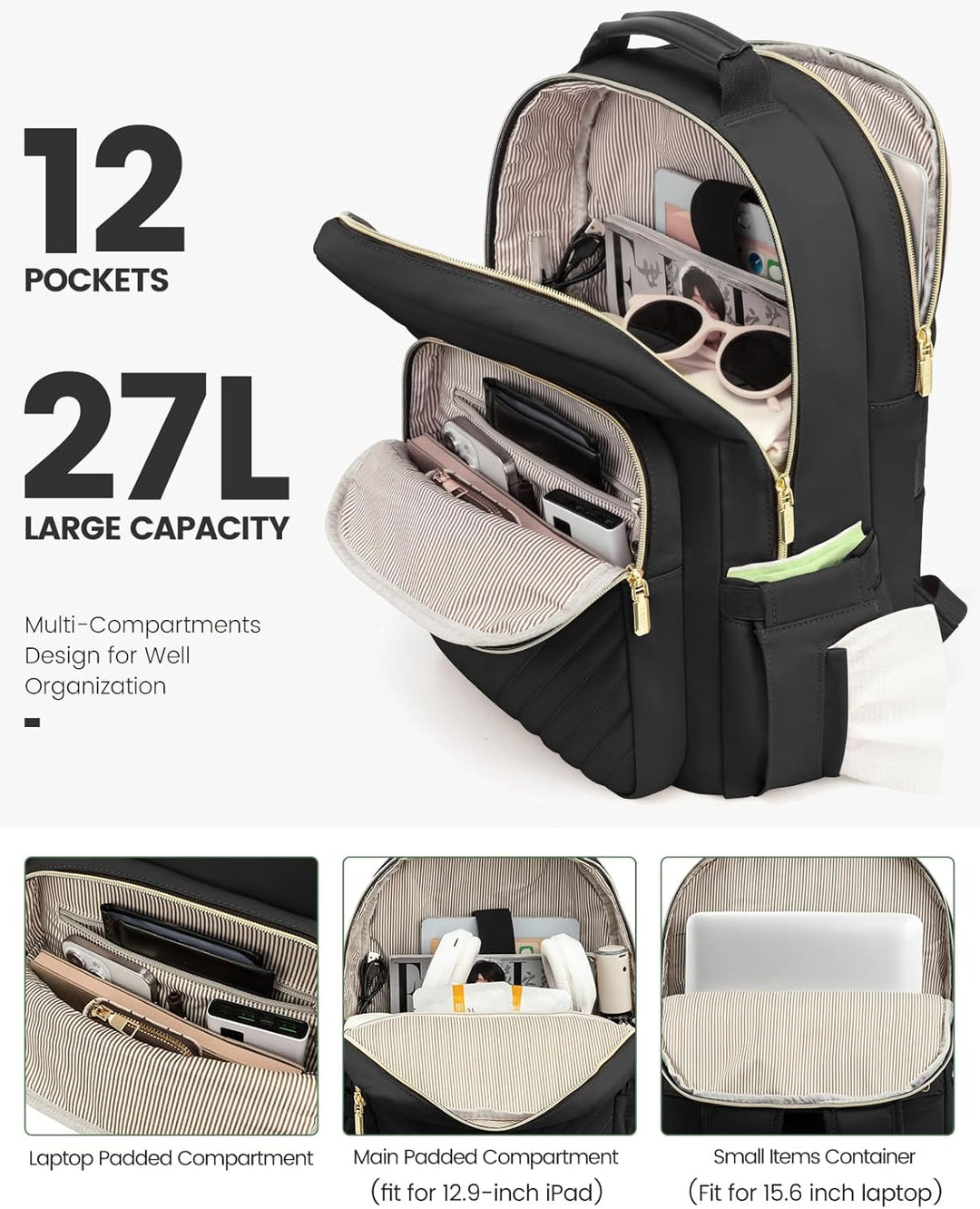 LOVEVOOK Mochila bolso para laptop para mujeres, bolsas de computad...