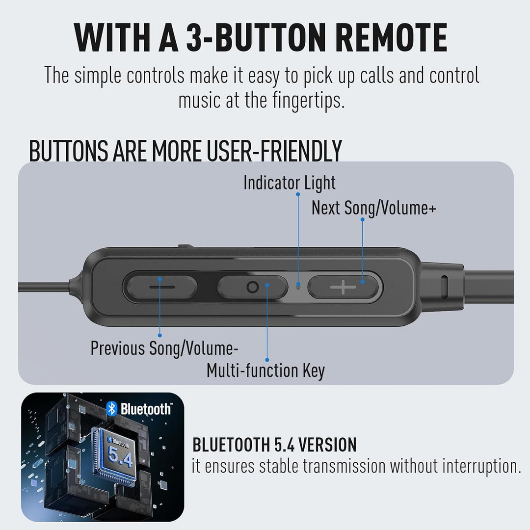 Hearprotek - Auriculares inalámbricos, Bluetooth 5.4, suaves y lige...