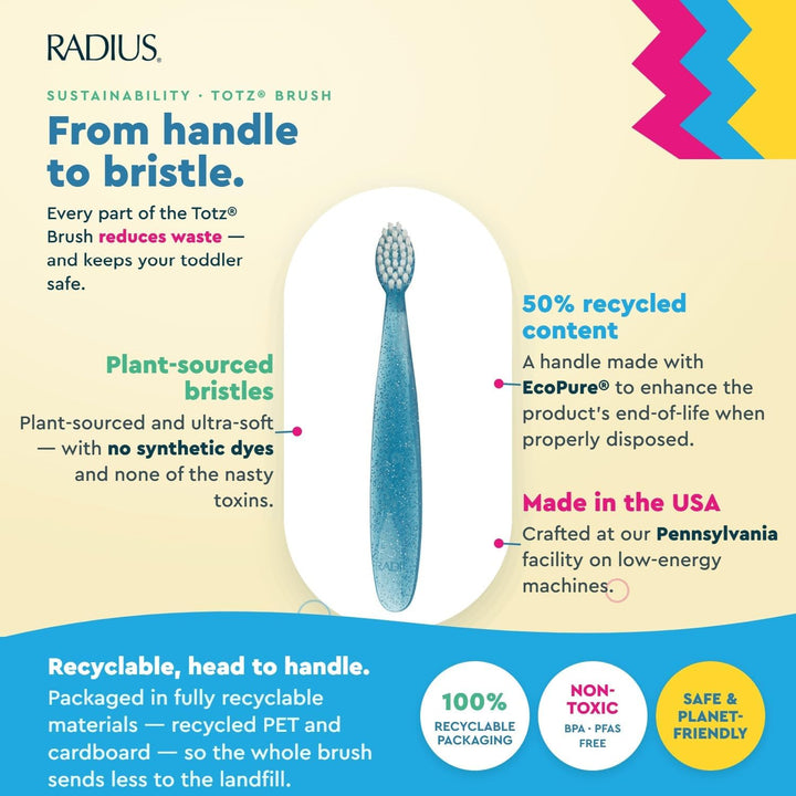 RADIUS Totz - Cepillo de dientes extrasuave sin BPA y aceptado por...