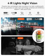 Vantrue Cámara de tablero N2X 2.7K frontal e interior, STARVIS 2 PlatePix