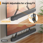 Perlegear Soporte de barra de sonido con altura ajustable de hasta 15 libras PGSM04B, soporte de pared de TV inclinable para televisores de 42 a 90 pulgadas con ajuste de nivelación de hasta 132