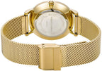 Roberto Marino RM1611 Reloj de malla para mujer – Acero inoxidable plateado, 3ATM, esfera blanca