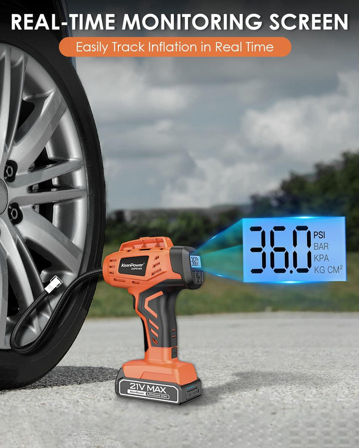 KeenPower Compresor de aire para inflador de neumáticos, bomba de n...