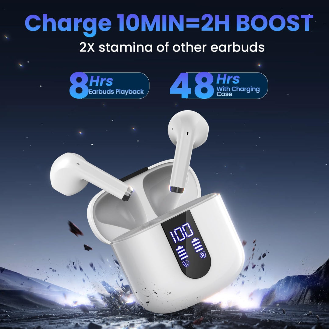 Haqquio Auriculares inalámbricos, auriculares Bluetooth con estéreo...