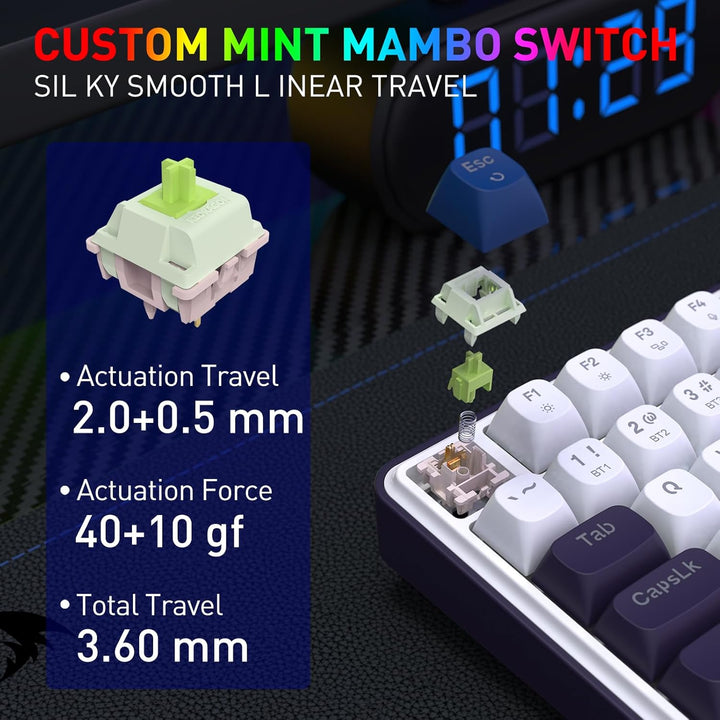 Redragon K744 PRO - Teclado inalámbrico para juegos RGB de 99 tecla...