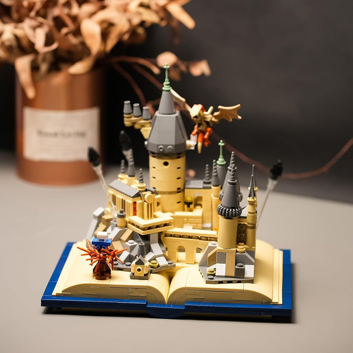 Juego de construcción de libro de castillo compatible con
