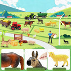 BOLZRA 32PCS Figuras de Animales de Granja con Tractores para Niños Pequeños de 1 a 5 años