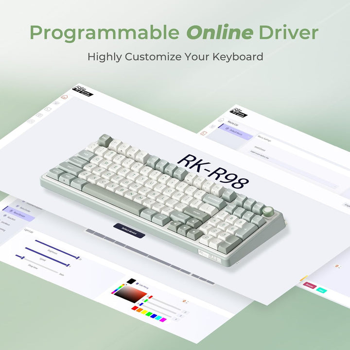 RK ROYAL KLUDGE R98 Pro - Teclado mecánico con cable, teclado RGB p...