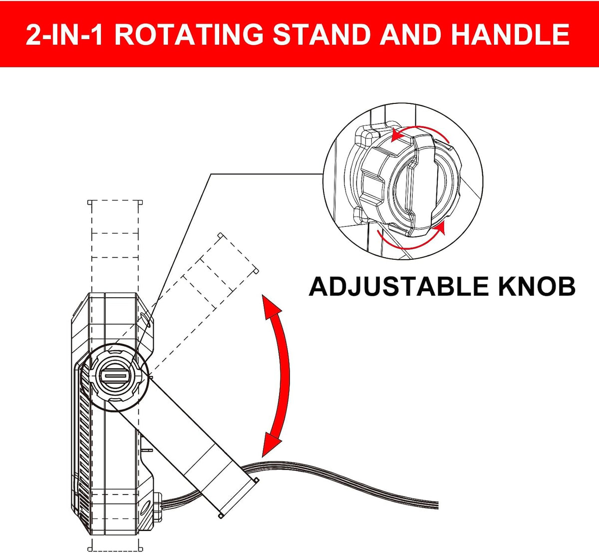 CRAFTSMAN - Luz de trabajo portátil inclinable LED de 1100 lúmenes, 4000 K
