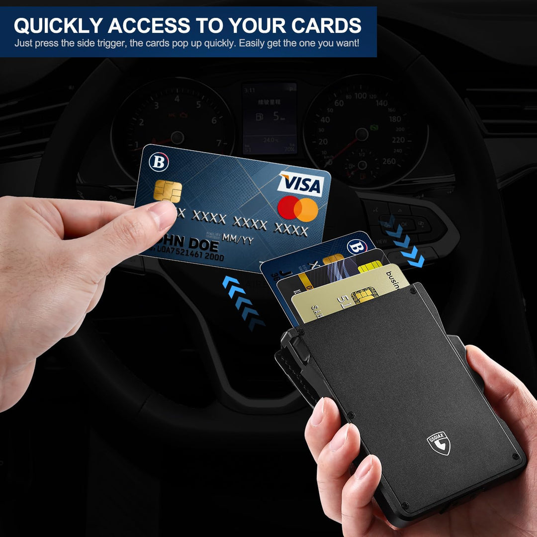 GSOIAX Billetera para hombres con bloqueo RFID, tarjeta emergente i...