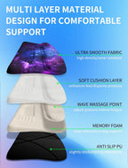 Reposamuñecas ergonómico con soporte para teclado, reposamanos acolchado, cómoda espuma viscoelástica integrada para escribir de forma natural y aliviar el dolor de muñeca, galaxia profunda