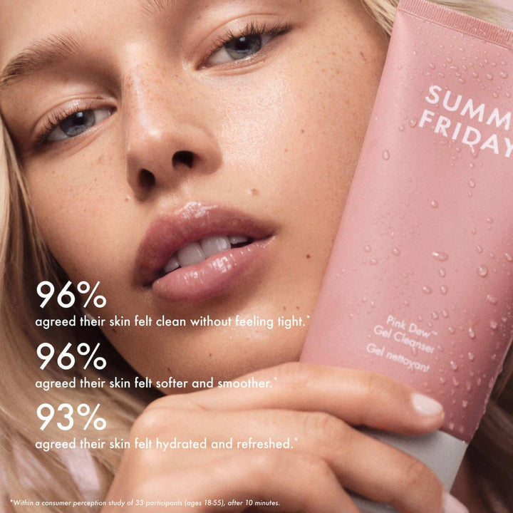 Summer Fridays Morning Trio - Gel de rocío rosa de tamaño viaje, ge...