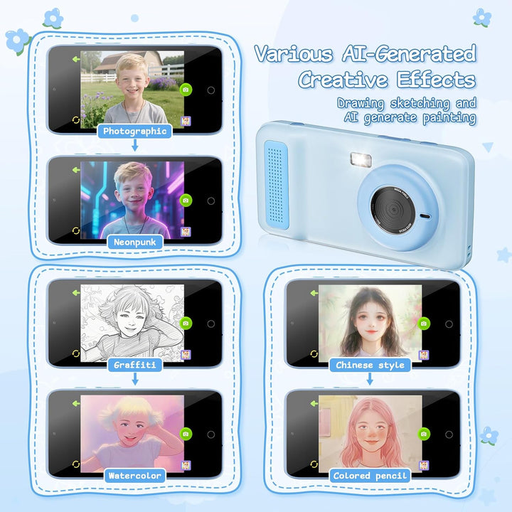 AI Everything Recognition - Cámara para niños de 4 a 12 años, compa...