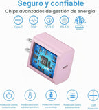 Cargador de carga rápida para iPhone 17, 16, 15, paquete de 2+2 cargadores de pared USB C de 20 W con cable de carga rápida de 6 pies compatible con iPhone 17/17 Air/17 Pro/17 Pro Max/iPhone 16/15