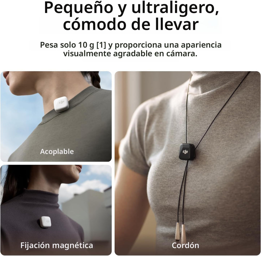 DJI Mini transmisor de micrófono (blanco ártico), ultraligero, micr...