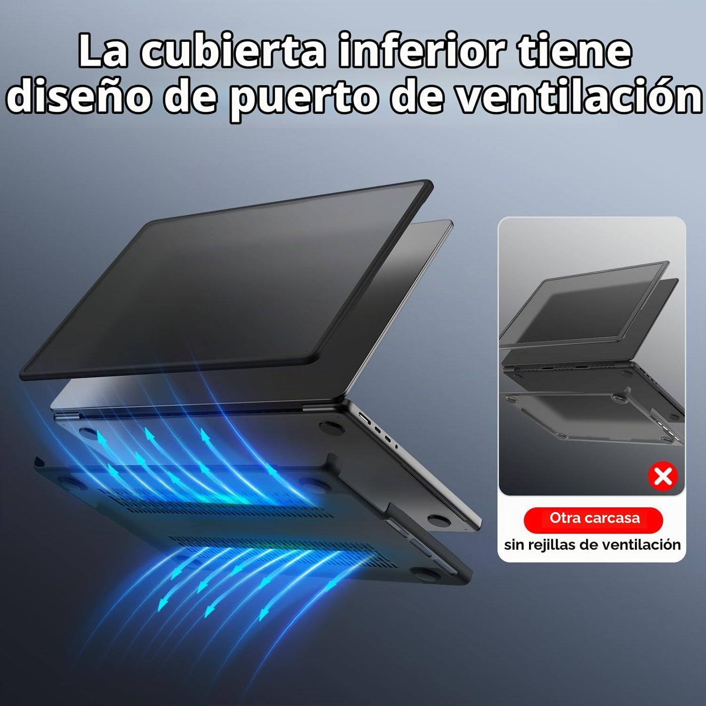 BlueSwan Funda antigrietas para MacBook Pro de 16 pulgadas M5-M1 Pr...