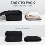 Cubos de Empaque de Compresión para Viajes - Bolsas Organizadoras de Equipaje - Cubos de Empaque con Doble Cremallera para Maletas (Paquete de 4, Negro)