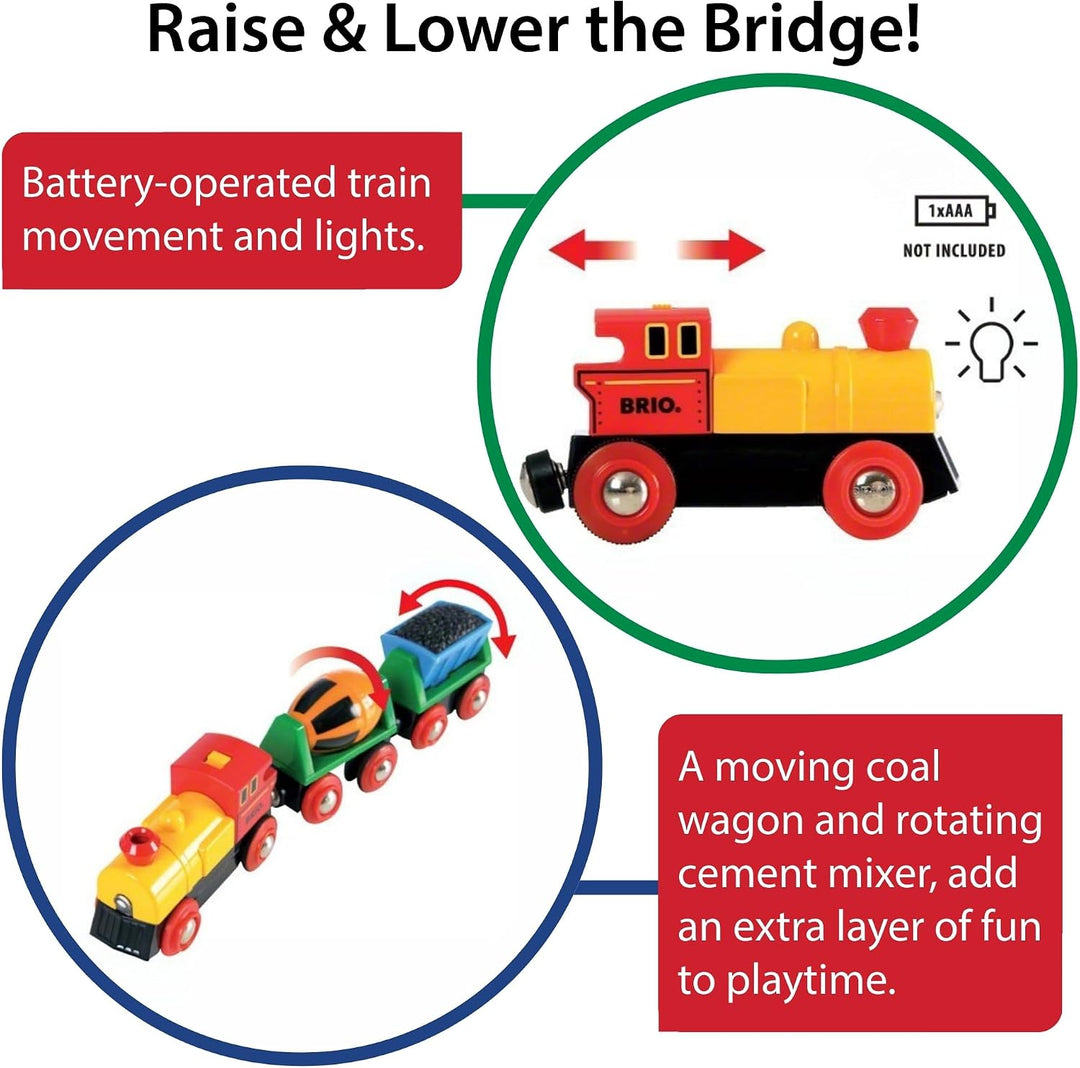 BRIO World - Tren de acción con pilas, motorizado para pistas de ma...