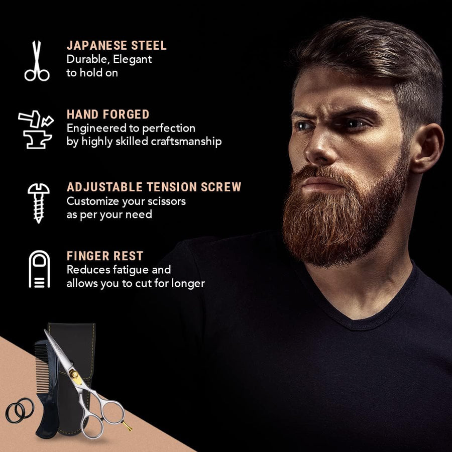 Ontaki Tijeras para barba y bigote para hombre, acero japonés de 5....