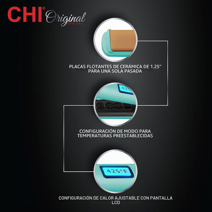 CHI Plancha de pelo original, placas flotantes de cerámica para un...