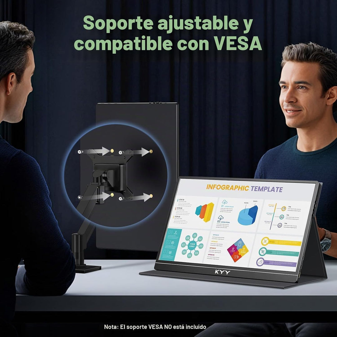 KYY Monitor portátil 4K para computadora portátil, monitor de viaje...