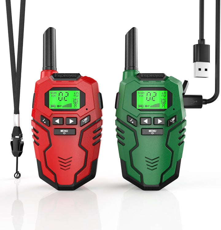 Inspireyes Walkie Talkies para niños recargables, radio de 2 vías d...