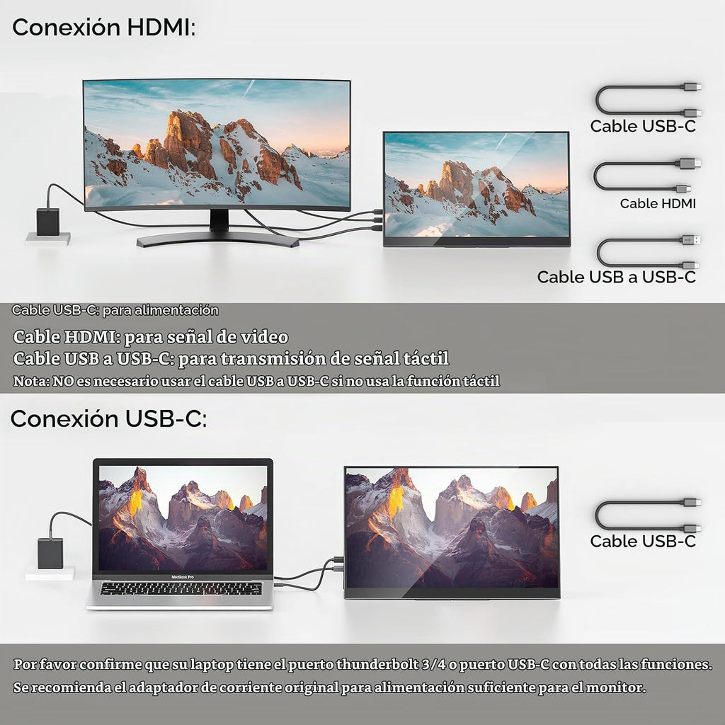Upperizon Monitor portátil de 15.6 pulgadas 4K UHD 3840X2160 100000:1 100% DCI-P3 60Hz OLED pantalla táctil HDR HDMI USB-C Monitor de viaje para portátil MacBook PC Surface PS5 Xbox, pantalla externa con soporte