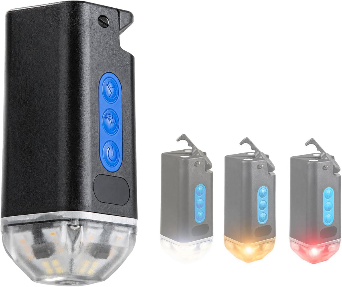 LightRanger - Luz compacta recargable de 500 lúmenes, activación de ondas manuales, modos blanco/ámbar/rojo, montaje magnético y clip, carga de teléfono USB-C, campamento, carretera, emergencia