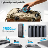 Banco de energía solar de 49800 mAh con manivela y 4 cables, cargad...