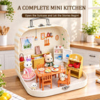 Juego de maletas de muebles de cocina para niños, 2 muñecas flexibles de