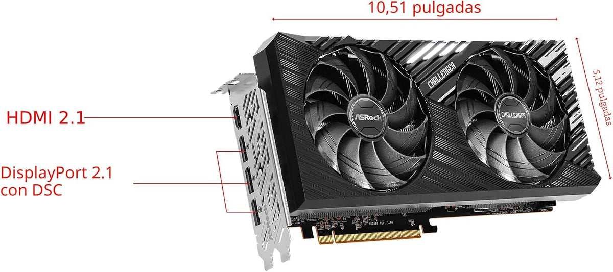 ASRock AMD Radeon RX 7700 XT Challenger 12GB GDDR6 192 bits 0dB Enf...