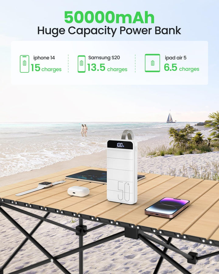 DAOLOT Banco de energía de carga rápida 50000mAh - 22.5W cargador p...