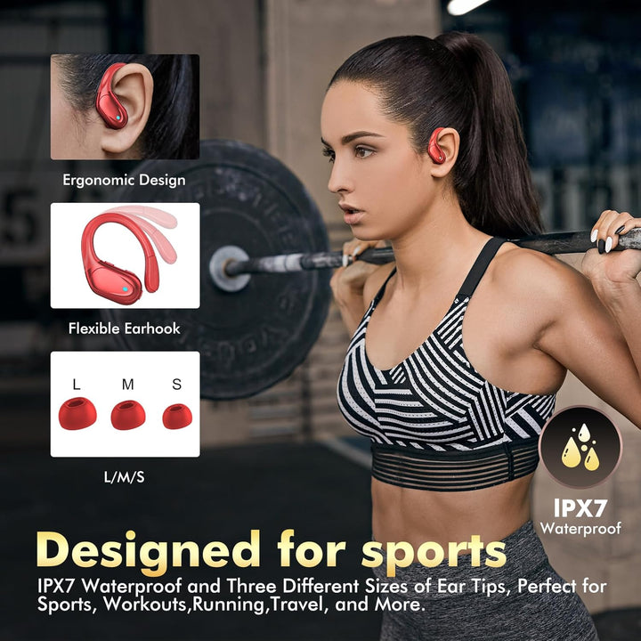 HAOYUYAN Auriculares inalámbricos, auriculares Bluetooth deportivos...