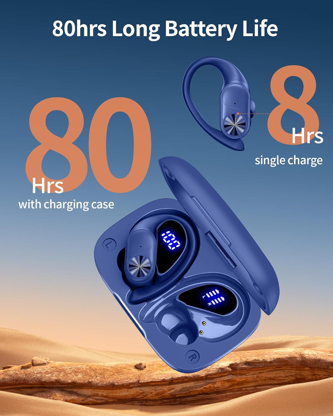 PocBuds Auriculares Bluetooth inalámbricos 80 horas de reproducción...