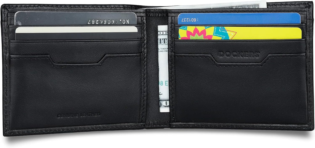 Dockers Mens piel Capacidad extra Slimfold Bifold Wallet