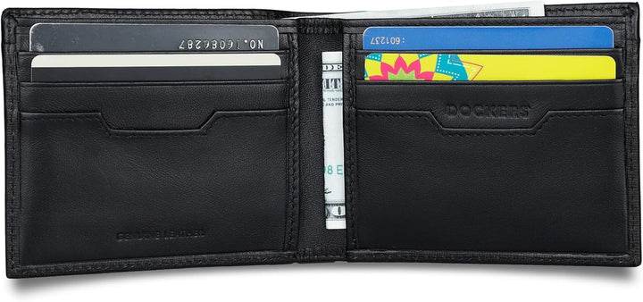 Dockers Mens piel Capacidad extra Slimfold Bifold Wallet